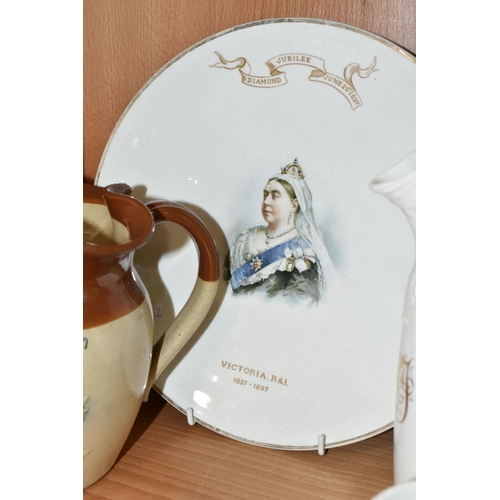 326 - A GROUP OF QUEEN VICTORIA COMMEMORATIVE CERAMICS, produced to celebrate her Diamond Jubilee in 1897,... 