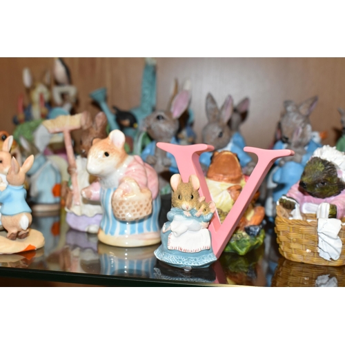 330 - A COLLECTION OF BEATRIX POTTER ORNAMENTS, to include a Beswick Large Peter Rabbit with 100 years bac... 