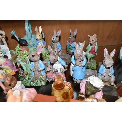 330 - A COLLECTION OF BEATRIX POTTER ORNAMENTS, to include a Beswick Large Peter Rabbit with 100 years bac... 