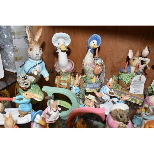 330 - A COLLECTION OF BEATRIX POTTER ORNAMENTS, to include a Beswick Large Peter Rabbit with 100 years bac... 