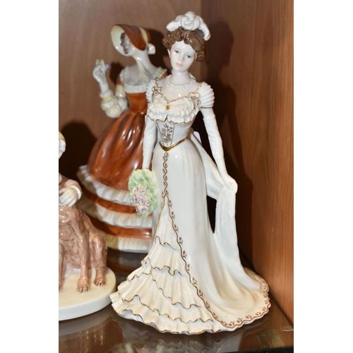 331 - FOUR COALPORT FIGURINES, comprising Golden Age: Charlotte A Royal Debut, limited edition 9103/12500,... 