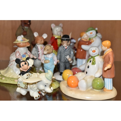 332 - A GROUP OF CHARACTER FIGURES, to include Royal Doulton Brambly Hedge 'The Bride and Groom' DBH44, Ro... 