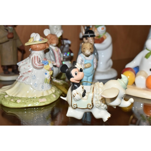 332 - A GROUP OF CHARACTER FIGURES, to include Royal Doulton Brambly Hedge 'The Bride and Groom' DBH44, Ro... 