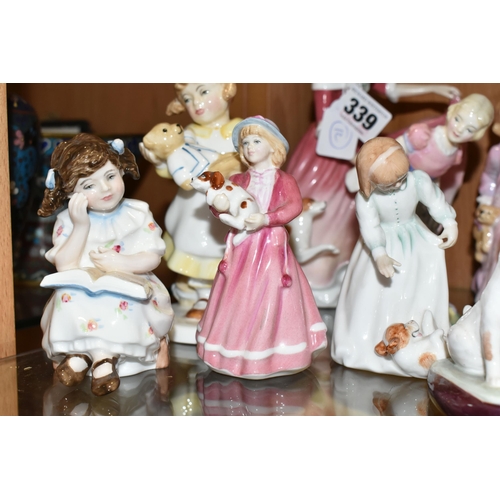 339 - ELEVEN ROYAL DOULTON FIGURINES, comprising My Best Friend HN3011 (tiny nibbles to flower petals), Go... 