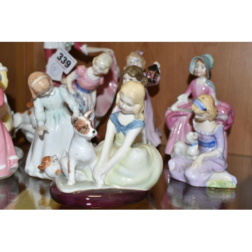 339 - ELEVEN ROYAL DOULTON FIGURINES, comprising My Best Friend HN3011 (tiny nibbles to flower petals), Go... 