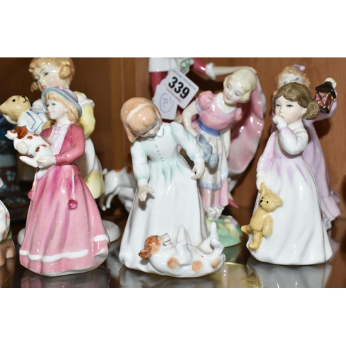 339 - ELEVEN ROYAL DOULTON FIGURINES, comprising My Best Friend HN3011 (tiny nibbles to flower petals), Go... 