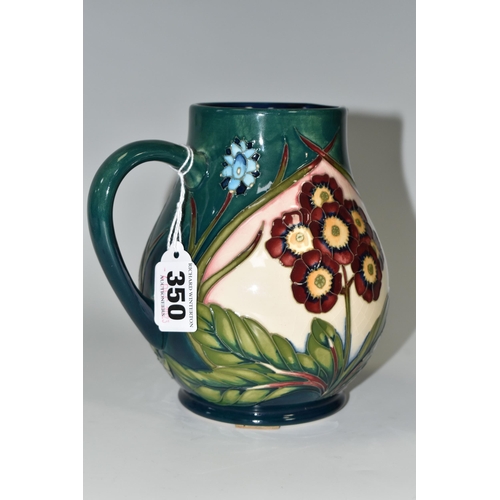 350 - A MOORCROFT POTTERY 'SPRINGTIME AT HOME' PATTERN JUG, limited edition 50/150, impressed and painted ... 