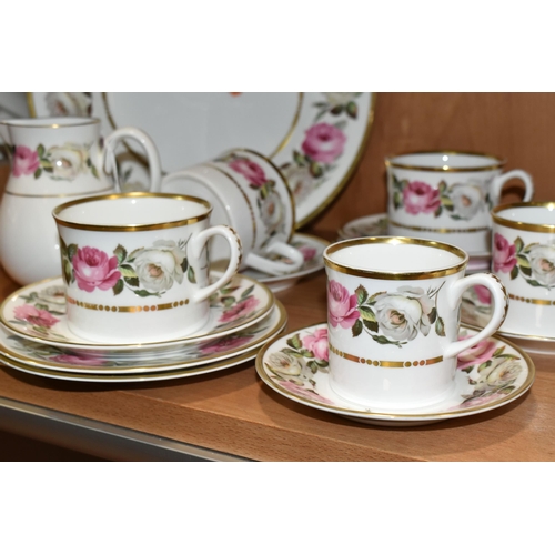 352 - A GROUP OF ROYAL WORCESTER 'ROYAL GARDEN' PATTERN TEA AND COFFEEWARE, comprising a celebration cake ... 