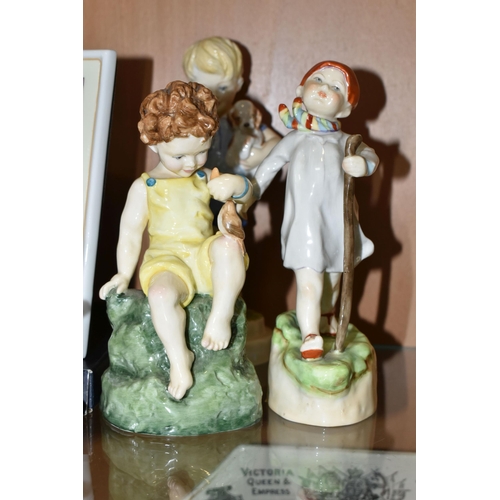 375 - A COLLECTION OF ROYAL WORCESTER FIGURINES, comprising 'Monday's Child Is Fair of Face', 'Thursday's ... 