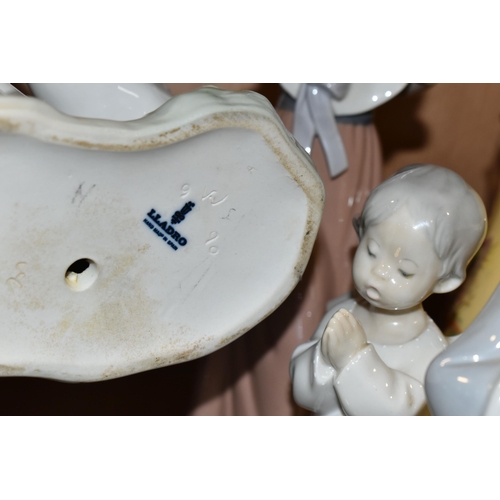 380 - FOUR LLADRO FIGURES, comprising Girl With Goose no 4815, sculptor V Martinez, issued 1972-1991, heig... 