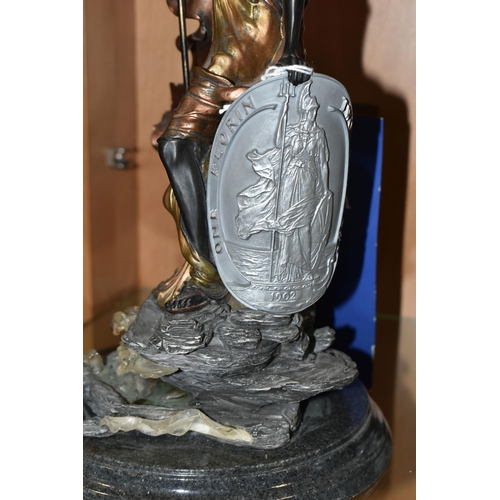 381 - A LIMITED EDITION ROYAL MINT CLASSICS BRITANNIA SCULPTURE, hand painted cast resin, height 33cm, wit... 