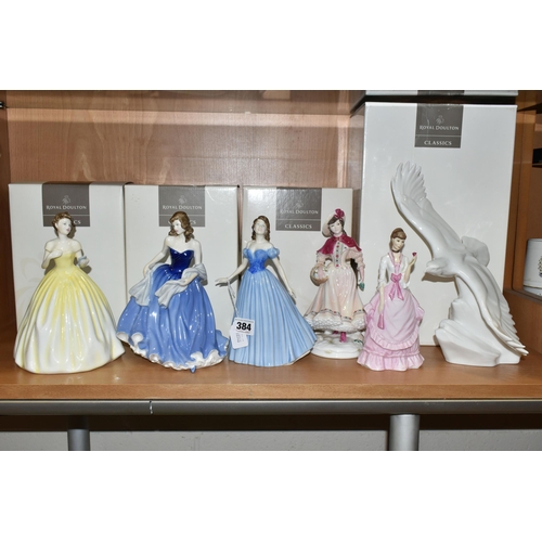 384 - FIVE ROYAL DOULTON FIGURINES, to include a boxed 'Images Of Nature' collection Soaring High HN4087, ... 