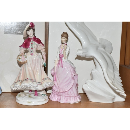 384 - FIVE ROYAL DOULTON FIGURINES, to include a boxed 'Images Of Nature' collection Soaring High HN4087, ... 