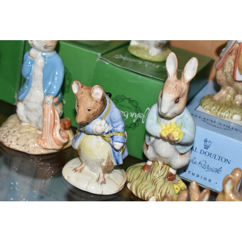 391 - SIXTEEN BESWICK AND ROYAL ALBERT BEATRIX POTTER FIGURES, comprising Beswick - The old woman who live... 