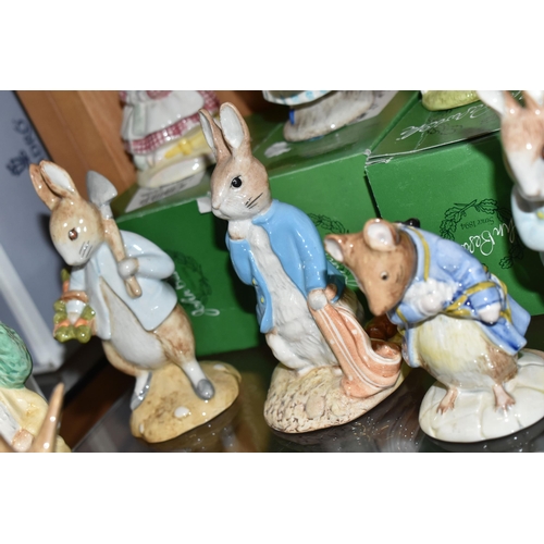 391 - SIXTEEN BESWICK AND ROYAL ALBERT BEATRIX POTTER FIGURES, comprising Beswick - The old woman who live... 