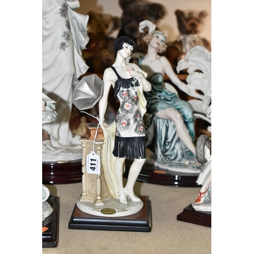 411 - A GROUP OF SIX CAPODIMONTE G. ARMANI 'FLORENCE' RESIN FIGURES, comprising In the Mood, limited editi... 