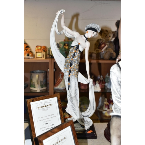 411 - A GROUP OF SIX CAPODIMONTE G. ARMANI 'FLORENCE' RESIN FIGURES, comprising In the Mood, limited editi... 