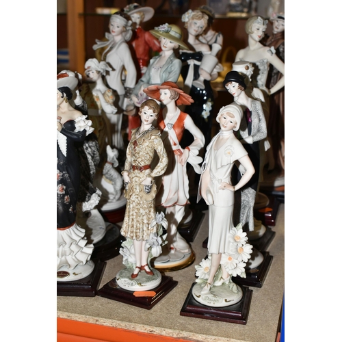 413 - A GROUP OF CAPODIMONTE G. ARMANI 'FLORENCE' RESIN FIGURES, comprising Daisy, Iris, Lady with Flowers... 