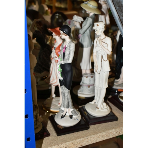 413 - A GROUP OF CAPODIMONTE G. ARMANI 'FLORENCE' RESIN FIGURES, comprising Daisy, Iris, Lady with Flowers... 