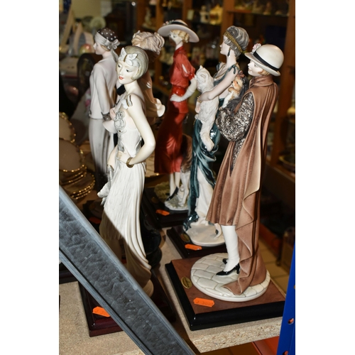 413 - A GROUP OF CAPODIMONTE G. ARMANI 'FLORENCE' RESIN FIGURES, comprising Daisy, Iris, Lady with Flowers... 