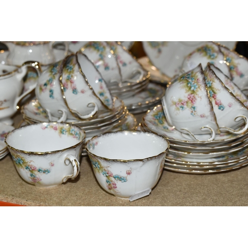 414 - A GROUP OF TEAWARE AND TWO MANTEL CLOCKS, to include a Royal Albert Lavender Rose teacup and saucer ... 