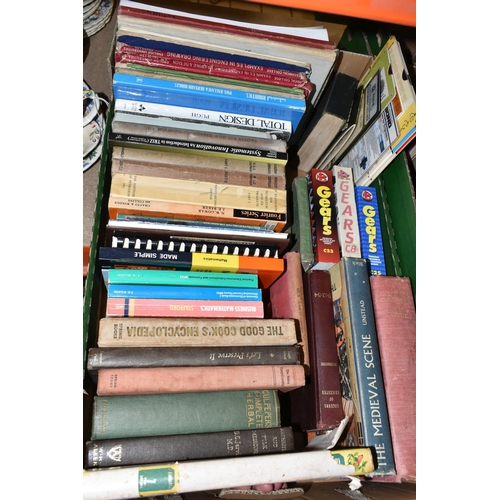 416 - TWO BOXES OF BOOKS containing approximately sixty-five miscellaneous titles in hardback and paperbac... 