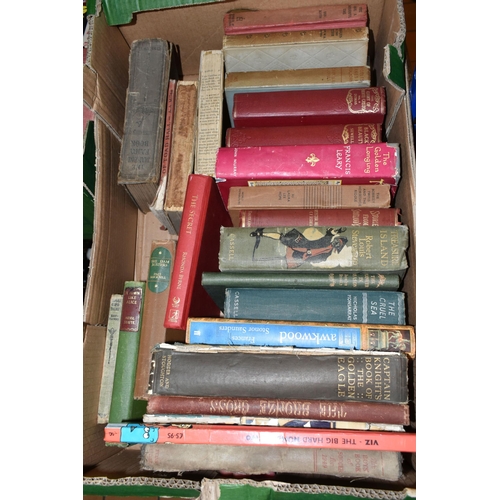 416 - TWO BOXES OF BOOKS containing approximately sixty-five miscellaneous titles in hardback and paperbac... 