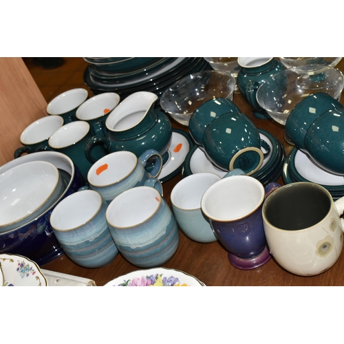 430 - A COLLECTION OF DENBY DINNERWARE, comprising a 'Baroque' pattern pedestal fruit bowl (marked as seco... 