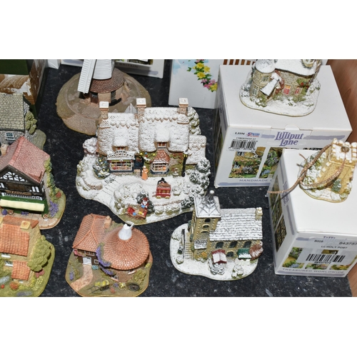 441 - A COLLECTION OF LILLIPUT LANE SCULPTURES, thirty six pieces, mostly boxed, to include Christmas in C... 