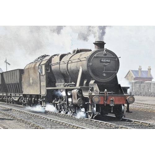 450 - GEORGE HEIRON (1929-2001) 'AN LMS CLASS 8 STEAM LOCOMOTIVE, engine number 48340, 2-8-0 wheel layout,... 