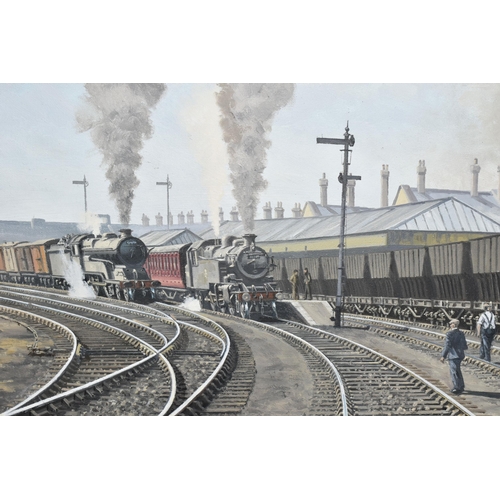 450 - GEORGE HEIRON (1929-2001) 'AN LMS CLASS 8 STEAM LOCOMOTIVE, engine number 48340, 2-8-0 wheel layout,... 