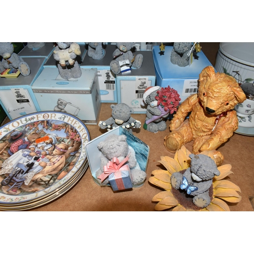 464 - TWO BOXES AND LOOSE TEDDY BEAR THEMED ORNAMENTS, to include twenty four resin Me to You resin figure... 