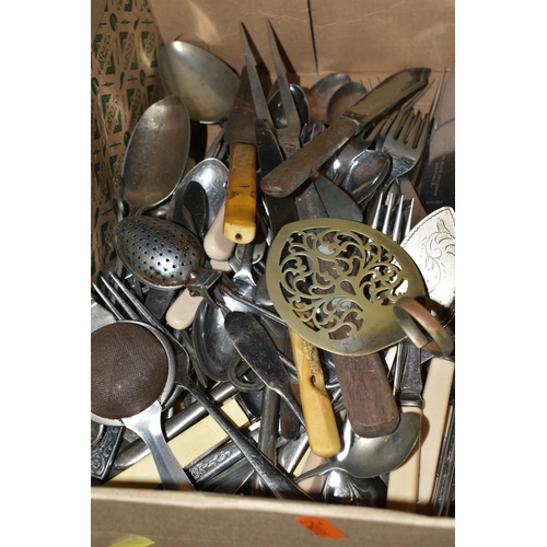 465 - FIVE BOXES OF CERAMICS, GLASS, METAL WARES AND SUNDRY ITEMS, to include a quantity of modern nutcrac... 