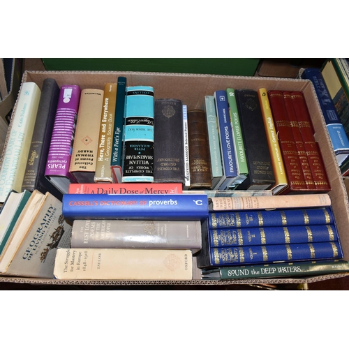 474 - FIVE BOXES OF BOOKS containing over 100 miscellaneous titles in hardback and paperback formats, subj... 