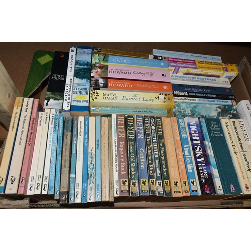 479 - SIX BOXES OF BOOKS containing over 230 miscellaneous titles in mostly paperback format (ten hardback... 