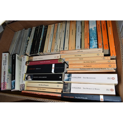 479 - SIX BOXES OF BOOKS containing over 230 miscellaneous titles in mostly paperback format (ten hardback... 