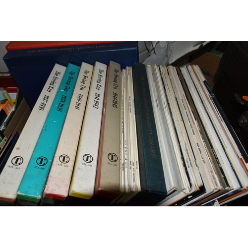 501 - TWO BOXES OF LP RECORDS AND CDS, mostly classical music, artists include Tchaikovsky, Mozart, Straus... 