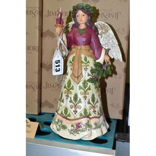 513 - NINE BOXED ENESCO JIM SHORE ANGEL FIGURES, comprising four x Jolly Holly Days, two x Warm Blessings ... 