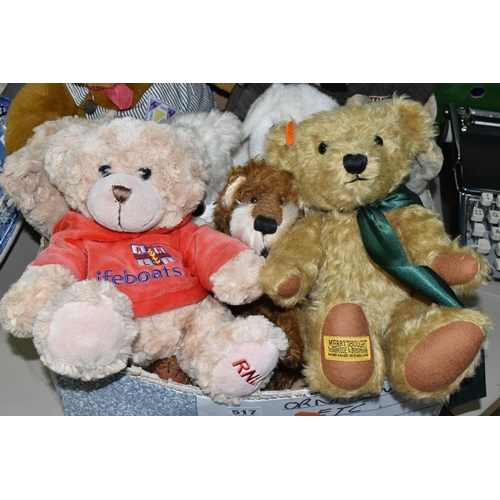 517 - A BOX OF TEDDY BEARS, to include a Dean's Rag Book 'Baby Bear Cub' limited edition 74/200, with cert... 