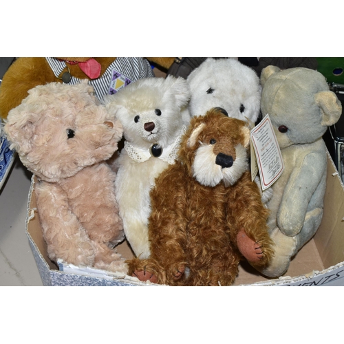 517 - A BOX OF TEDDY BEARS, to include a Dean's Rag Book 'Baby Bear Cub' limited edition 74/200, with cert... 