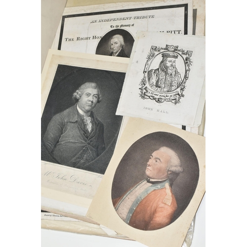 530 - A QUANTITY OF PORTRAIT ENGRAVINGS AND PRINTS ETC, to include Algernon Percy Earl of Northumberland e... 