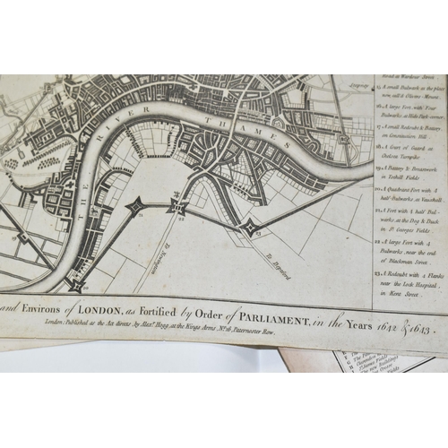 539 - ANTIQUE MAPS OF LONDON, comprising 'A plan of the City and Environs of London, as fortified by order... 