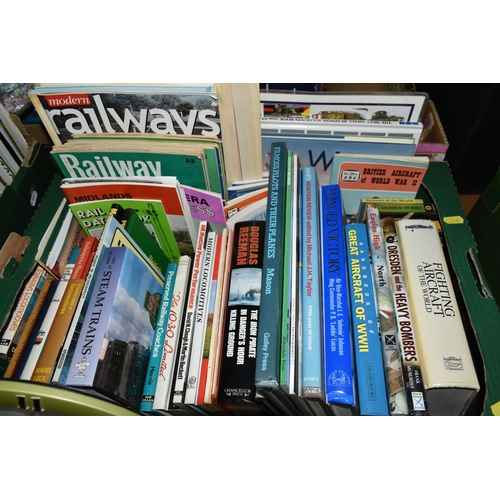 546 - THREE BOXES OF TRANSPORT BOOKS, MAGAZINES & EPHEMERA to include approximately seventy book title in ... 