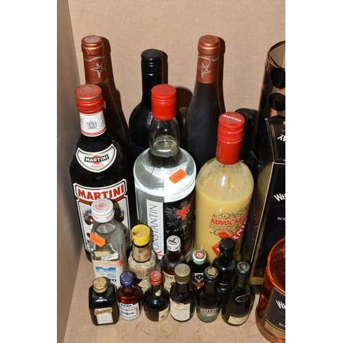 205 - A COLLECTION OF ALCOHOL comprising five bottles of Cognac/Brandy (Remy Martin VSOP, 70cl, Courvoisie... 