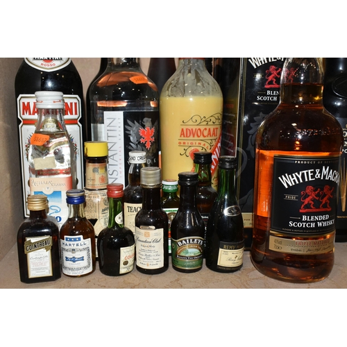 205 - A COLLECTION OF ALCOHOL comprising five bottles of Cognac/Brandy (Remy Martin VSOP, 70cl, Courvoisie... 