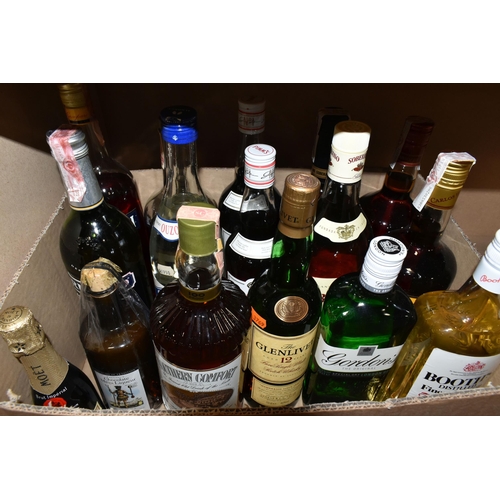 209 - A COLLECTION OF  ALCOHOL comprising one bottle of The Glenlivet 12 Year Old Pure Single Malt, 40% vo... 