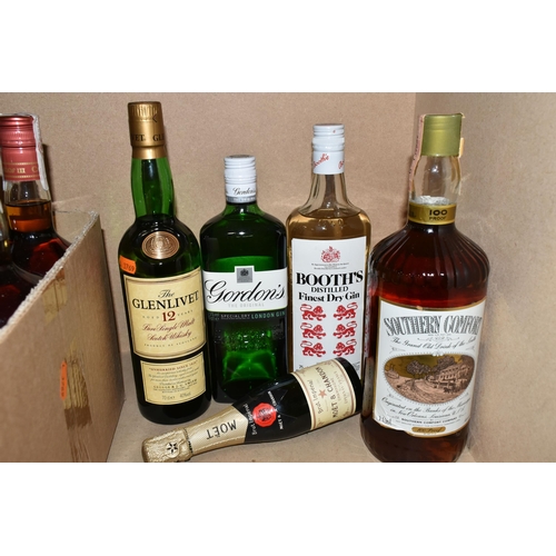 209 - A COLLECTION OF  ALCOHOL comprising one bottle of The Glenlivet 12 Year Old Pure Single Malt, 40% vo... 