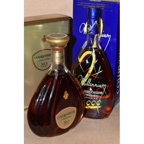 217 - FOUR BOTTLES OF COGNAC comprising two bottles of Courvoisier XO Cognac, 40% vol. 70cl boxed, one bot... 