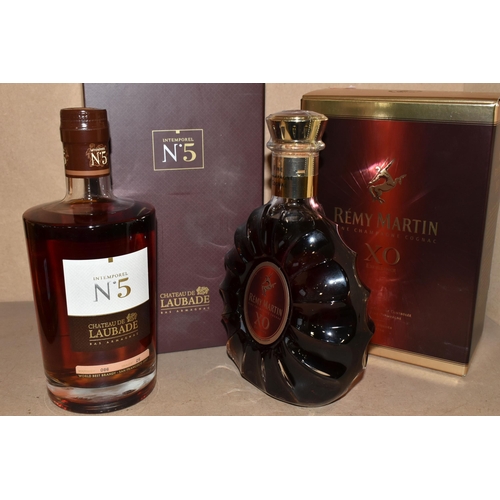 220 - THREE BOTTLES OF FINE COGNAC / ARMAGNAC comprising one bottle of Chateau De Laubade Intemporel No. 5... 