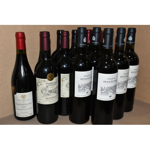 237 - SEVENTEEN BOTTLES OF RED WINE from the South and Central France comprising five bottles of CHATEAU D... 